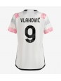 Juventus Dusan Vlahovic #9 Vieraspaita Naisten 2023-24 Lyhythihainen